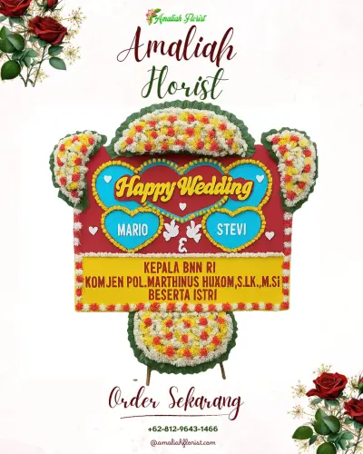 Karangan Papan Bunga Pernikahan di Kaiyasa